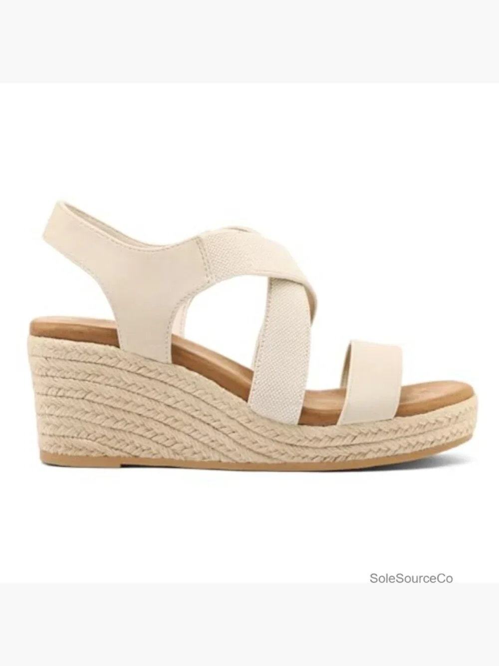 Wedge Platform Sandals Espadrilles Elastic Ankle Strap Casual Comfortable